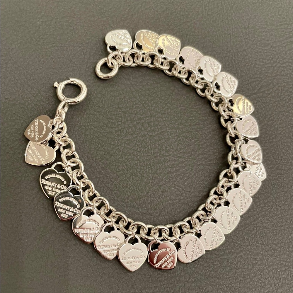 Tiffany & Co multi heart bracelet. Never worn. Silver Large
